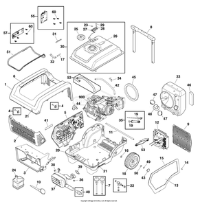Main Unit (80103033) Diagram and Parts List for 030851-01  Briggs and Stratton Generator